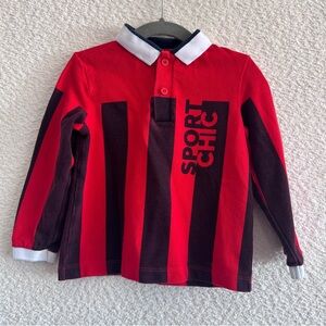 Jacadi Paris Kids Toddler Rugby Sport Chic‎ Collared Polo Shirt Red Size 3T